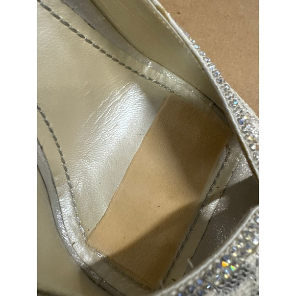 Rene Caovilla Jeweled Cinderella Open Toe Leather Pumps White Womens Size 39.5 - Picture 13 of 16